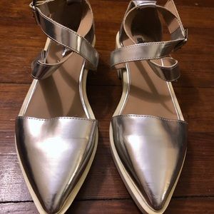 Topshop Chunky Silver Buckle Sandals